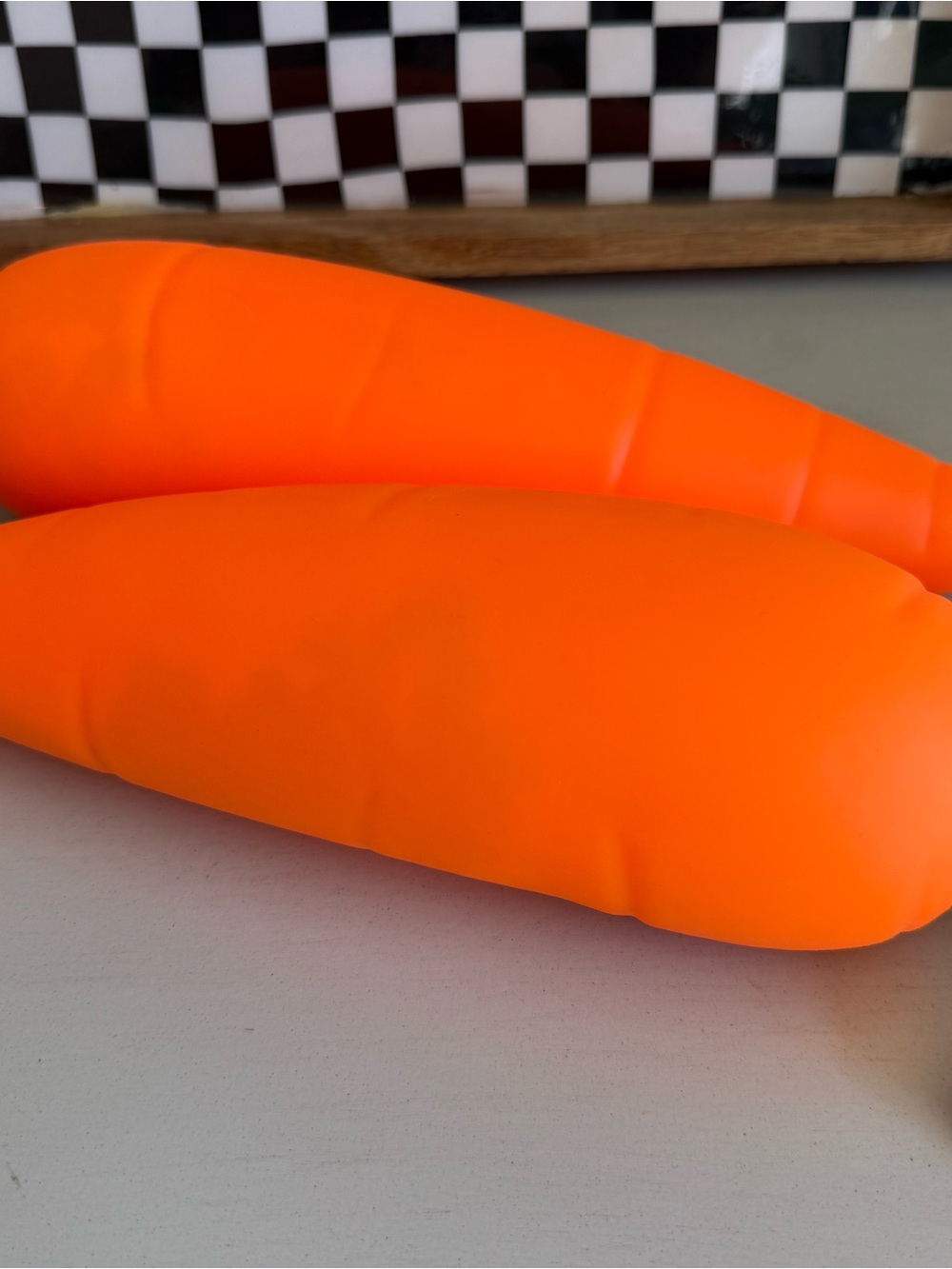 Squishy Carrot Toy - Bright Orange with Green Top - Picture 3 of 3
